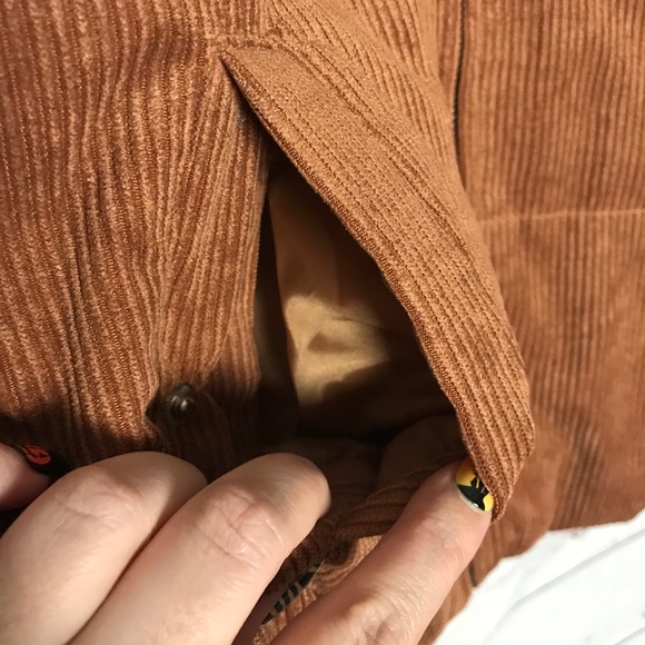 Corduroy Zip Up Puffer Jacket In Camel Sm, Med, Lg - Picture 5 of 7